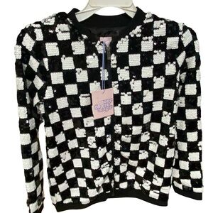 More Than Magic Black and White Sequin Jacket
